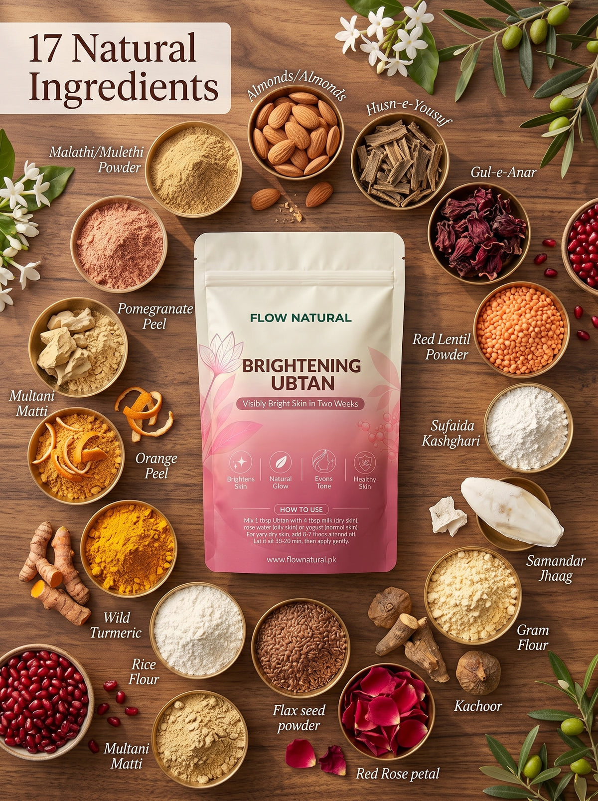 Organic Brightening Ubtan – For a Brighter, Even Looking Complexion | Pack of 2