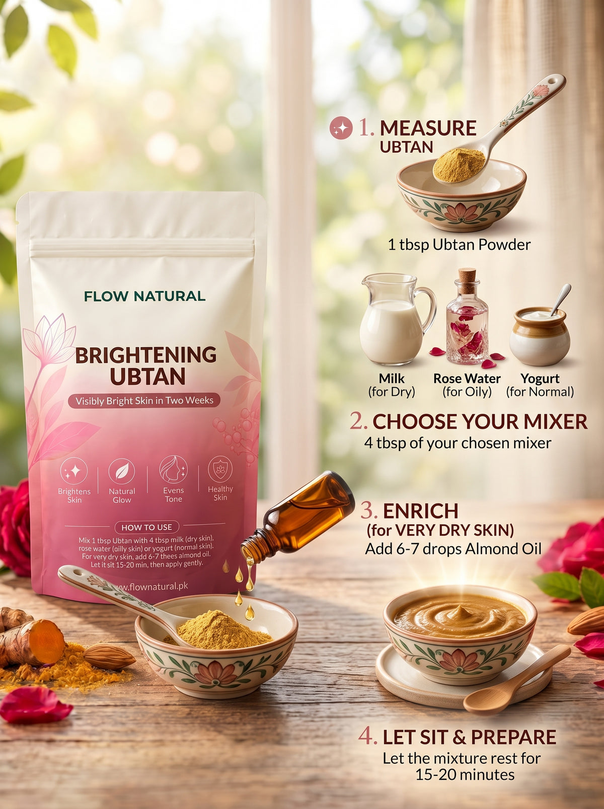 Organic Brightening Ubtan – For a Brighter, Even Looking Complexion | Pack of 2