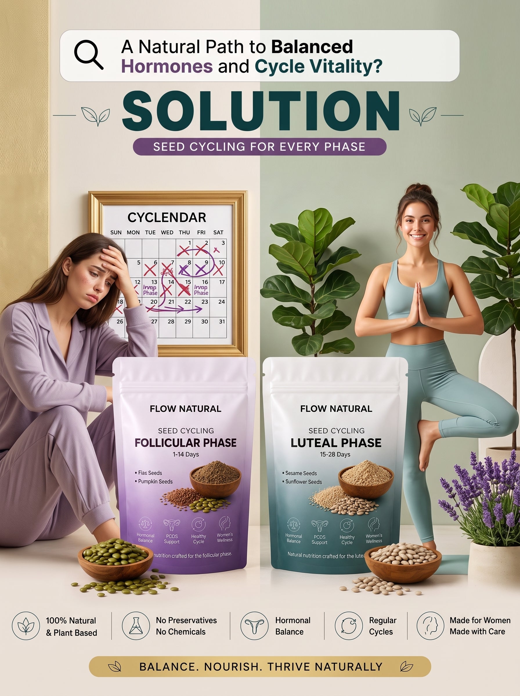 PCOS Seed Cycling Kit – 2 Phase Hormonal Wellness Routine